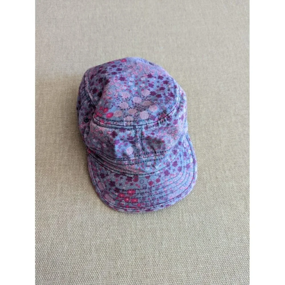 Tea Purple Pink Floral Pageboy Style Hat Girl's Small